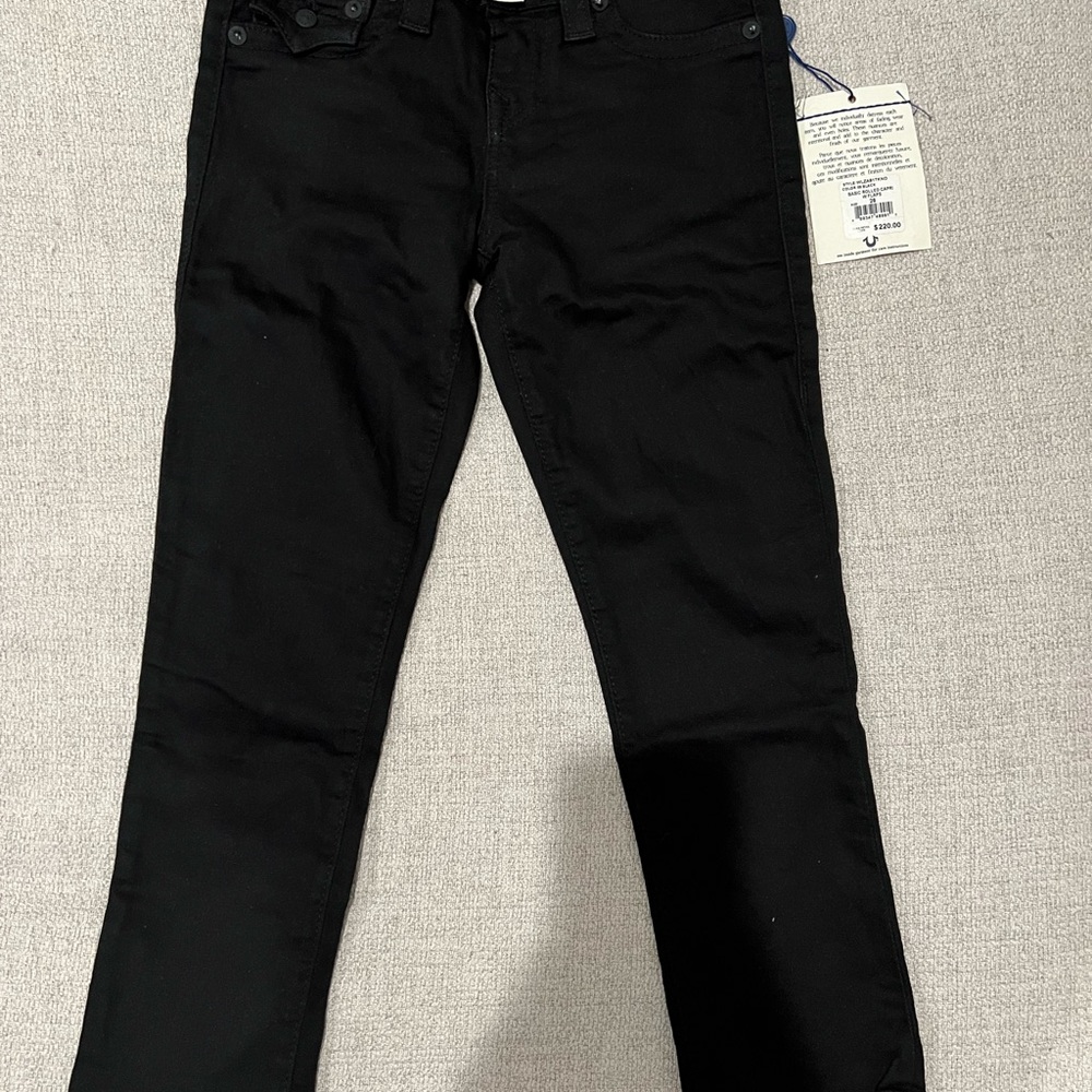 Women True Religion black capri jean
